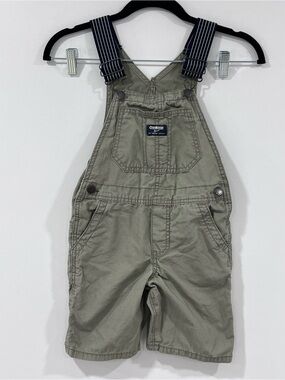 OshKosh B'gosh Olive Green Overalls with White Trim